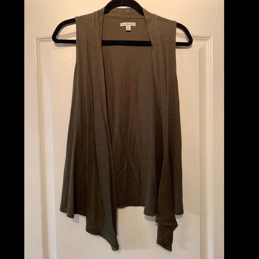 Olive green/brownish American Eagle vest cardigan
